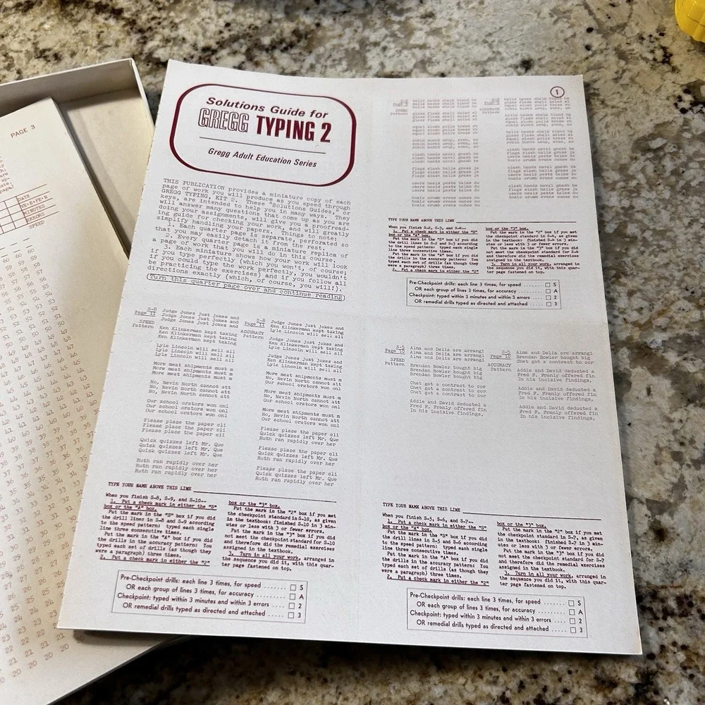 Vintage 1966 Gregg Typing 2 Complete Boxed Kit Adult Education McGraw-Hill